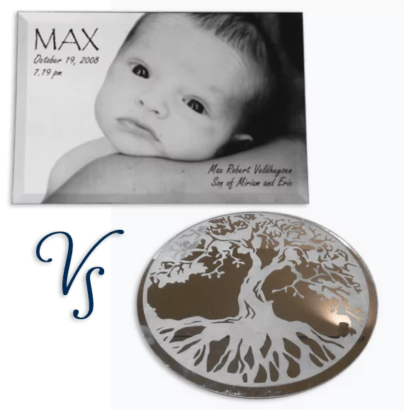 Laser engraved vs Etched mirror