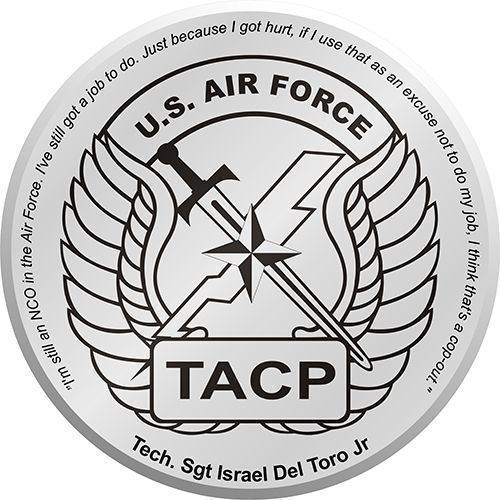 UFAF TACP crest in Mirror to honor Tech Sgt Israel Del Toro Jr.