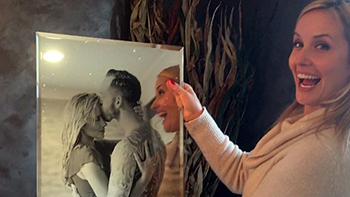 customized laser engraved mirror