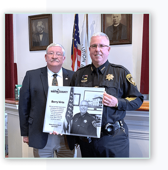 Presentation retirement gift for Sheriff Barry Virts